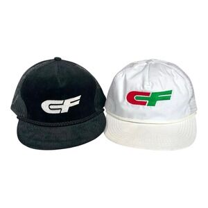 Vintage CF Consolidated Freightways Trucker Hat Lot 2 Corduroy Canvas USA